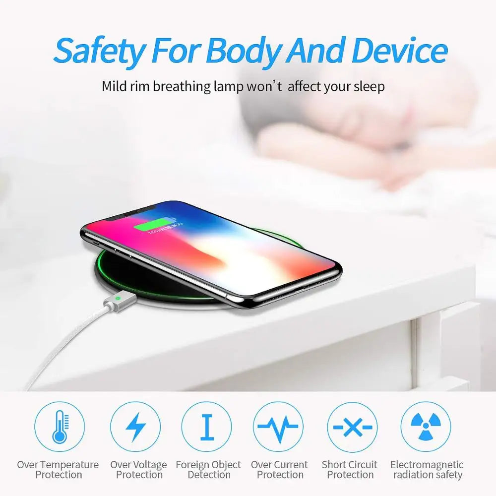 Cargador inalámbrico rápido de 15 W con tecnología QC 3.0