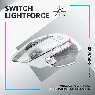 Mouse Gamer Inalámbrico Logitech G502 X Plus, 13 Botones, 25600 DPI, Blanco