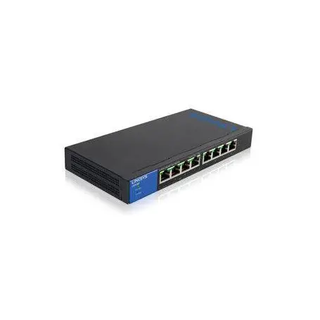 Switch Gigabit PoE de escritorio para empresas de 8 puertos Linksys LGS108P