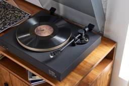 Tocadiscos Bluetooth JBL Spinner BT, Bluetooth con AptX-HD, Cabezal extraible, Black Gold