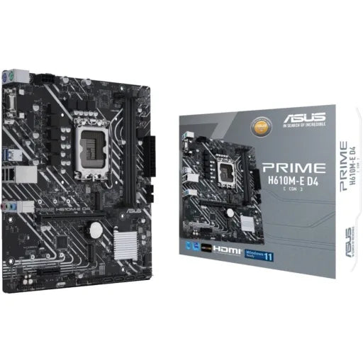 Tarjeta Madre Asus PRIME H610M-E D4-CSM LGA1700 13°G 2*M.2 2*DDR4 DP HDMI VGA